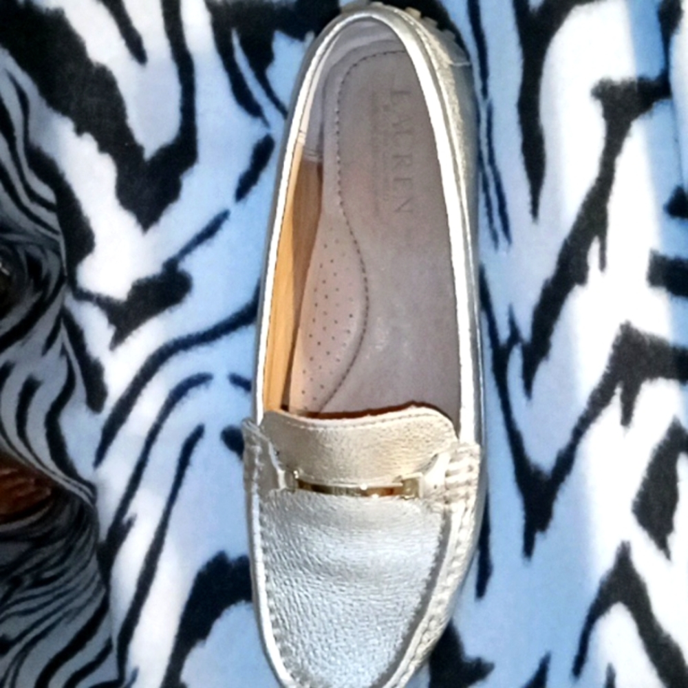 Gold Metallic Ralph Lauren loafer